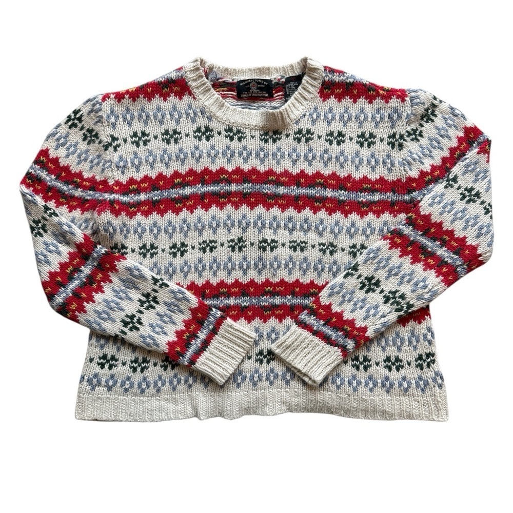 VTG! 90s American Eagle Women’s Holiday Print Angora Blend Sweater L Knit Casual